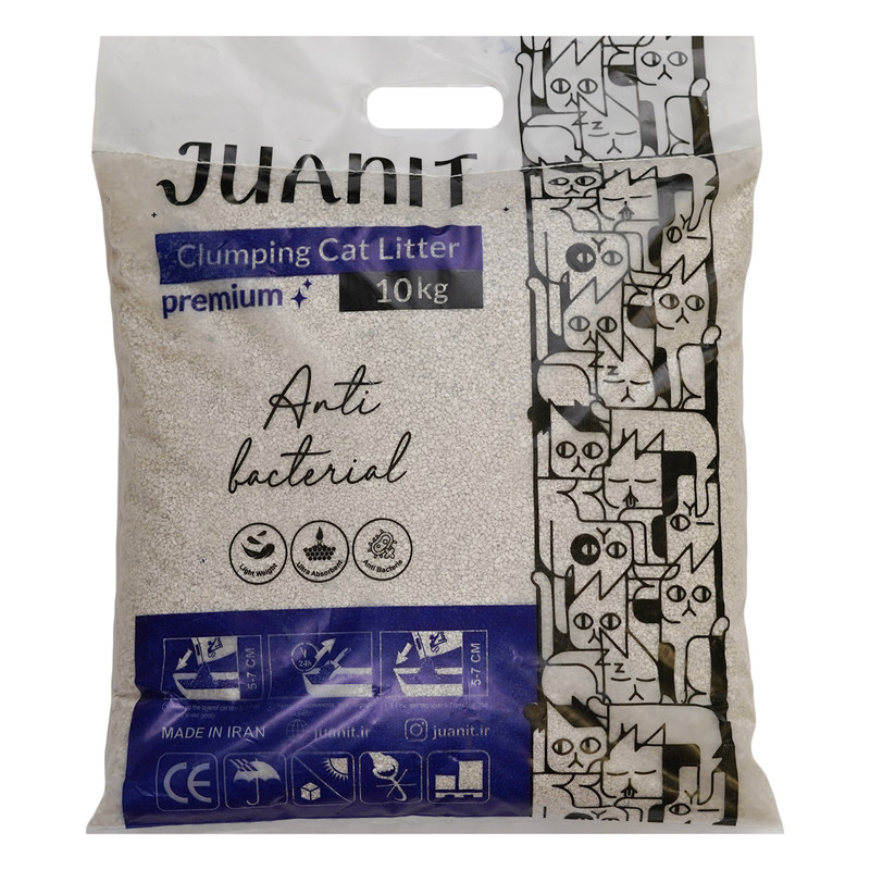 خاک بستر گربه ژوانیت مدل اکونومی پرمیوم دانه شکسته وزن 10 کیلوگرم