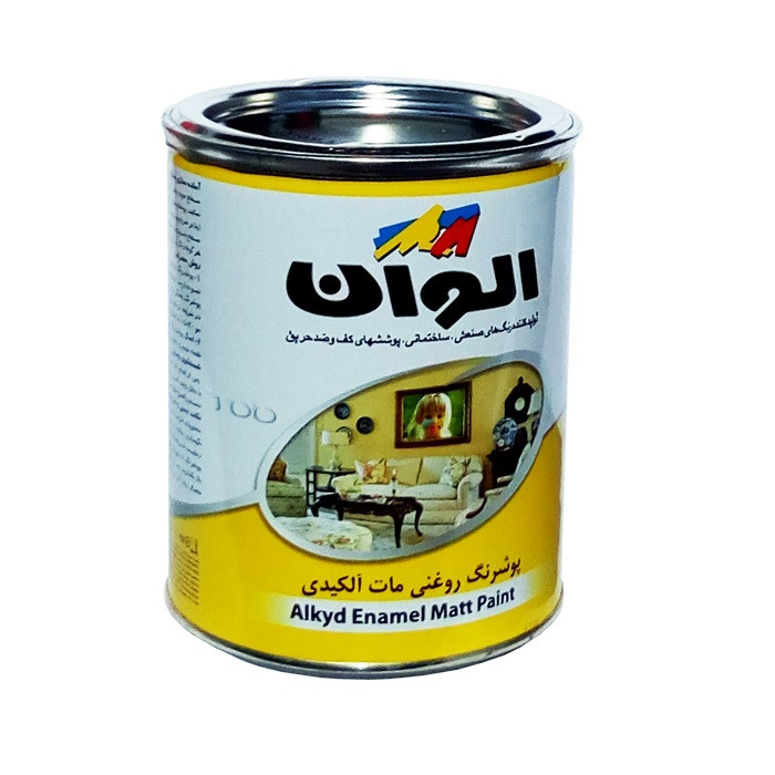 رنگ روغنی مشکی مات الوان کد 100 حجم 1000 میلی لیتر