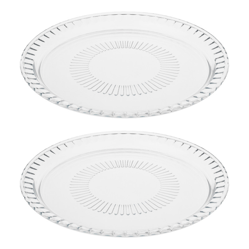 دیس کریستال دایره‌ای پذیرایی و میوه‌خوری مدل اپرا 1010 بسته 2 عددی، ساخت ایران، قابلیت شست‌وشو با دست و ماشین ظرفشویی
