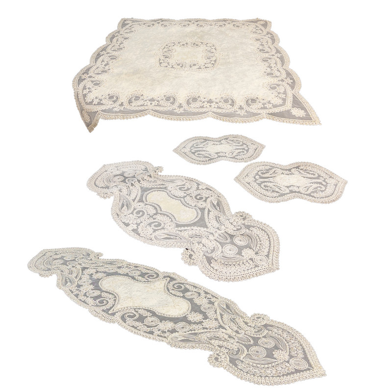 رومیزی 5 تکه طرح پاشا مدل مرواریدی