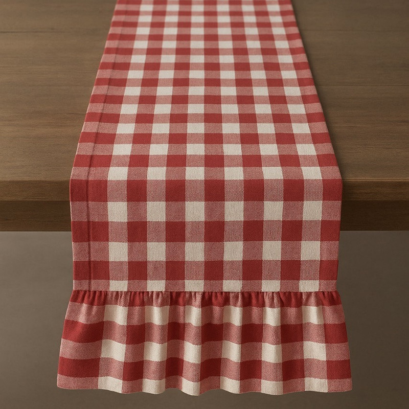 رانر مدل چهارخانه چین دار سایز 150x44 سانتی‌متر