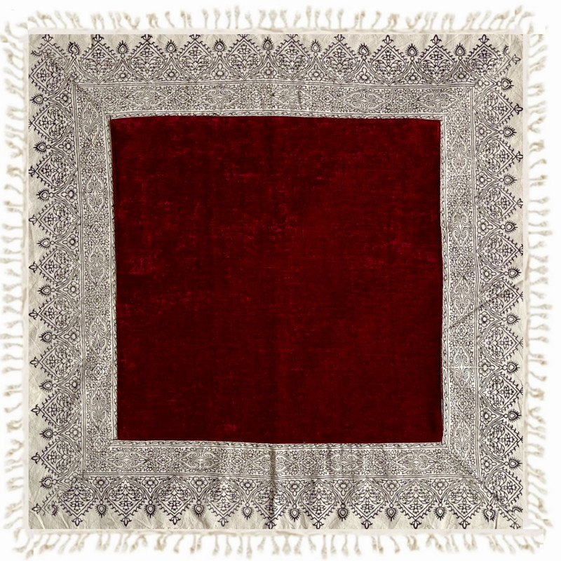 رومیزی مدل مخمل و قلمکار  سایز 80x80 سانتی‌متر